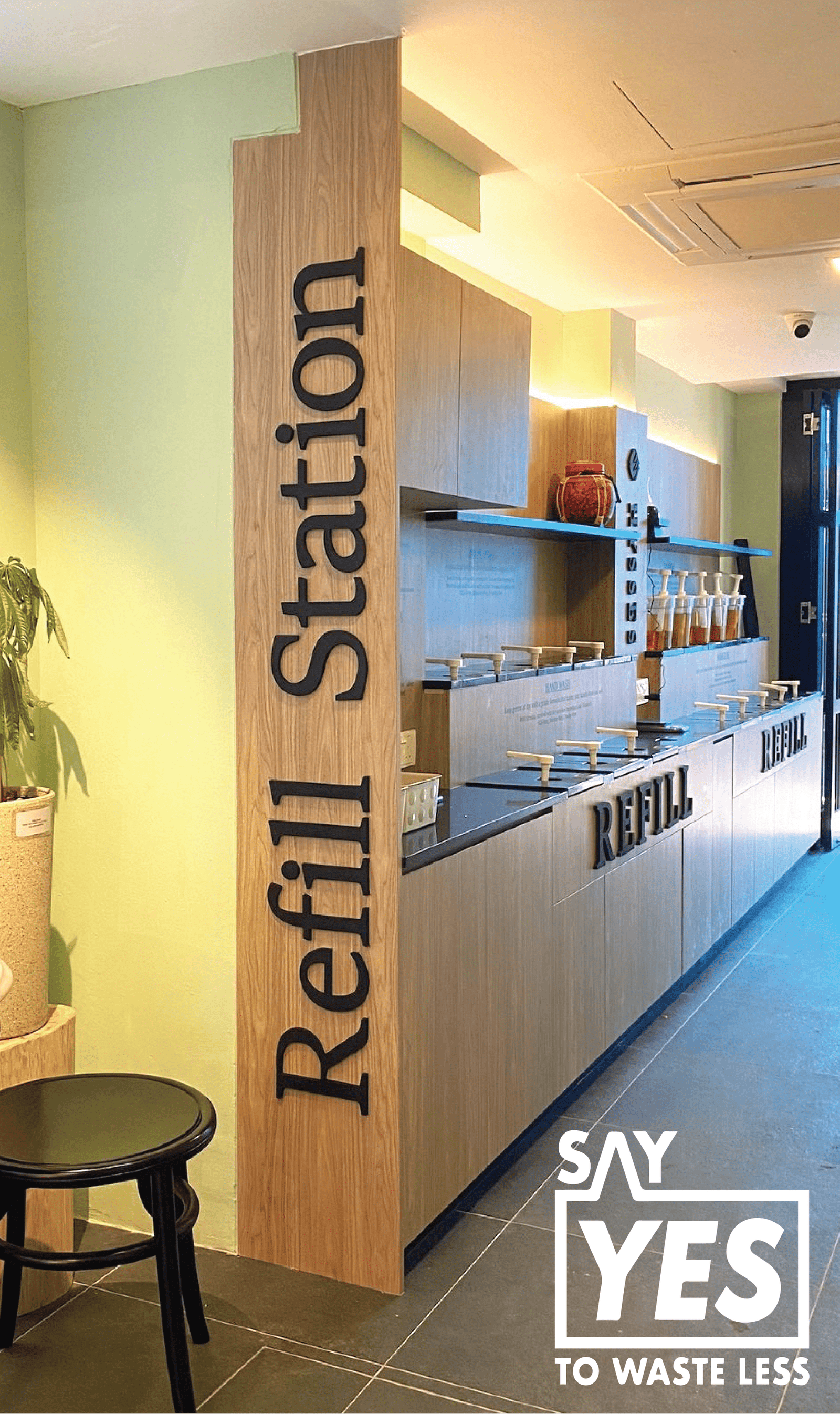 Refill Station. Say Yes to Waste Less