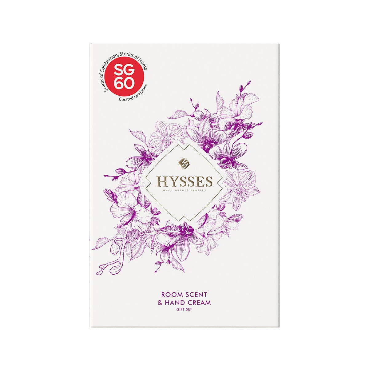 Hysses Body Care Gift Set Of 2 Hand Cream & Room Scent, Orchid Ambrette