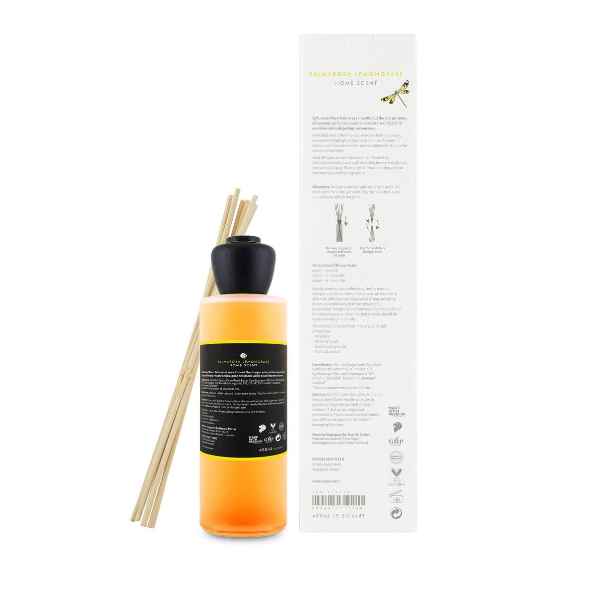 Hysses Home Scents Copy of Home Scent Reed Diffuser Lemon Geranium