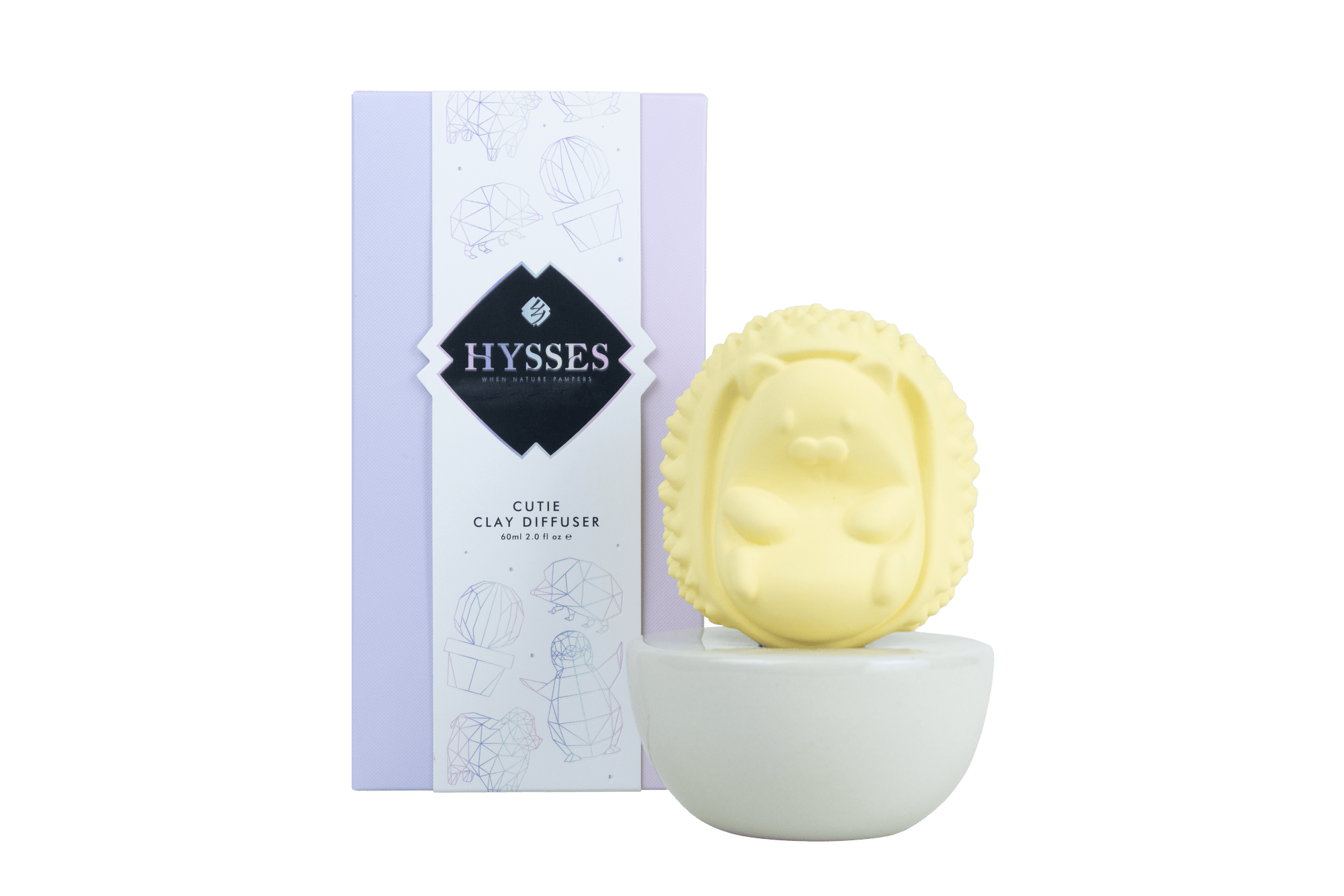 Hysses Malaysia Home Scents Cutie Clay Diffuser Hedgehog, Rose Hiba