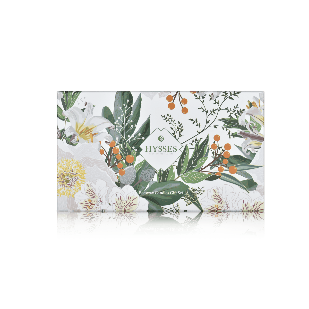 Hysses Home Scents Gift Set Of 2 Beeswax Candles Lemongrass & Palmarosa Jasmine, 150g