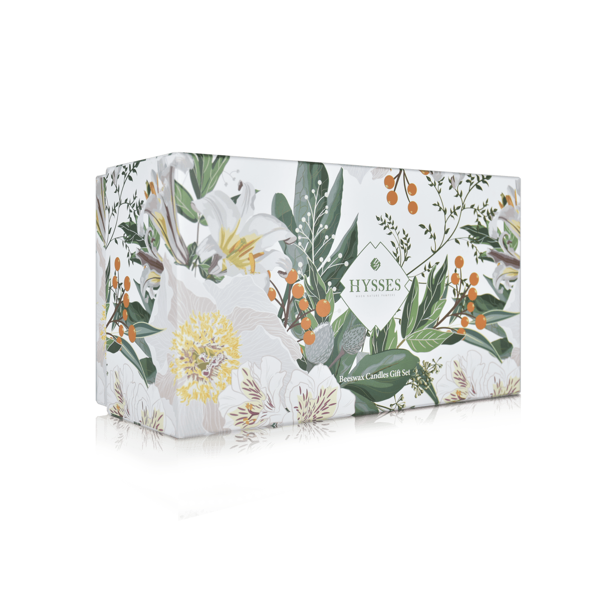 Hysses Home Scents Gift Set Of 2 Beeswax Candles Lemongrass & Palmarosa Jasmine, 150g