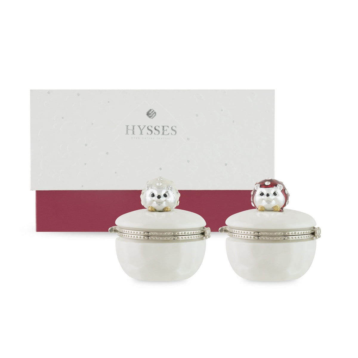 Hysses Home Scents Red & White Hedgehog Couple Scenting Clay Trinket, Red/White