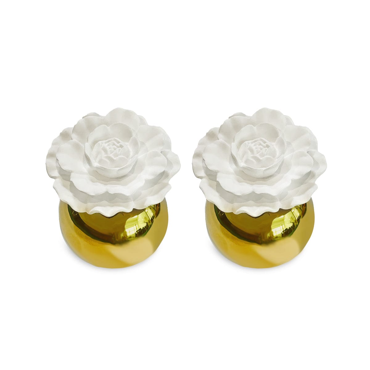 Hysses Home Scents Default Orion Gold Clay Diffuser Set of 2, Bergamot Sandalwood & Geranium Rosemary