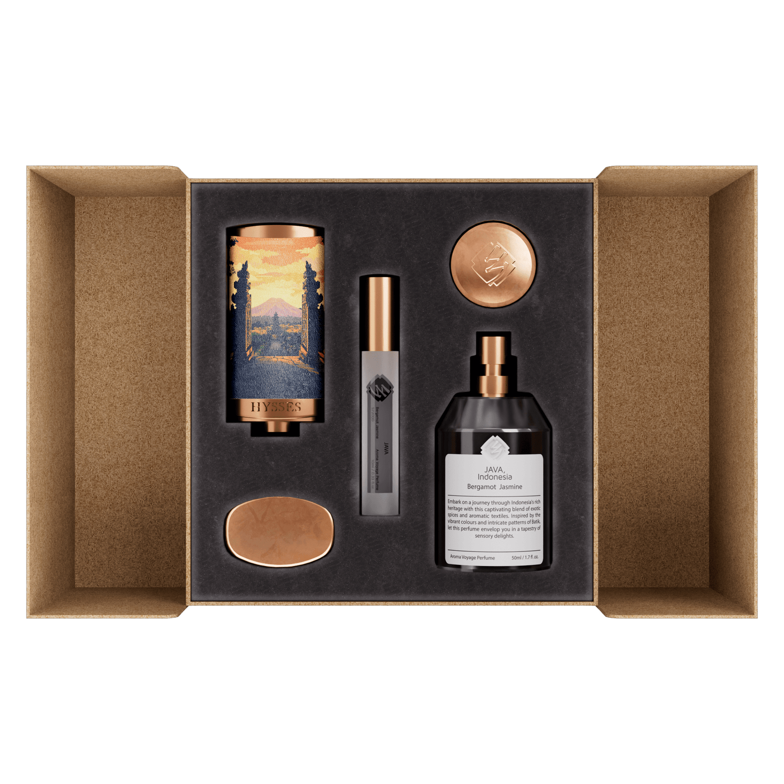 Hysses Malaysia Perfume Aroma Voyage Perfume Set, Java Indonesia