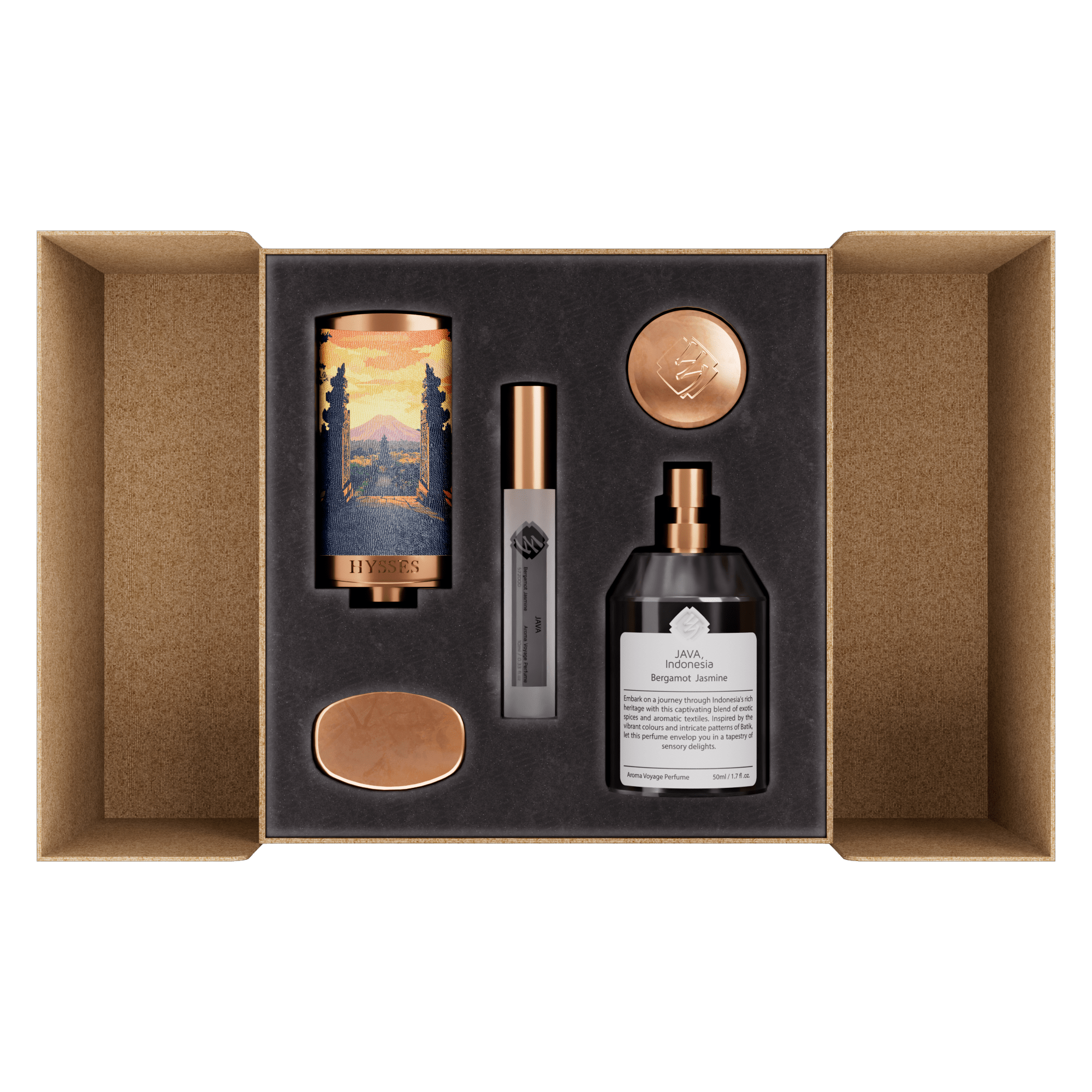 Hysses Malaysia Perfume Aroma Voyage Perfume Set, Java Indonesia