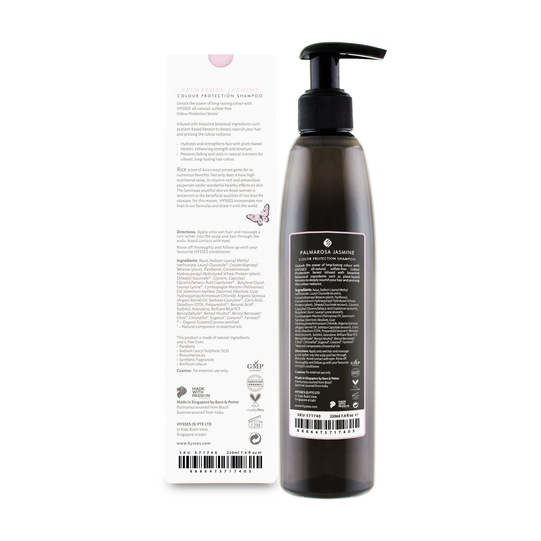 Hysses Shampoo 220ml Colour Protection Shampoo, Palmarosa Jasmine