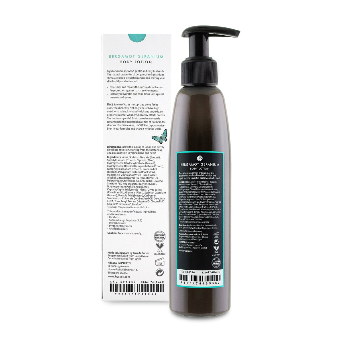 Hysses Body Care Body Lotion Bergamot Geranium