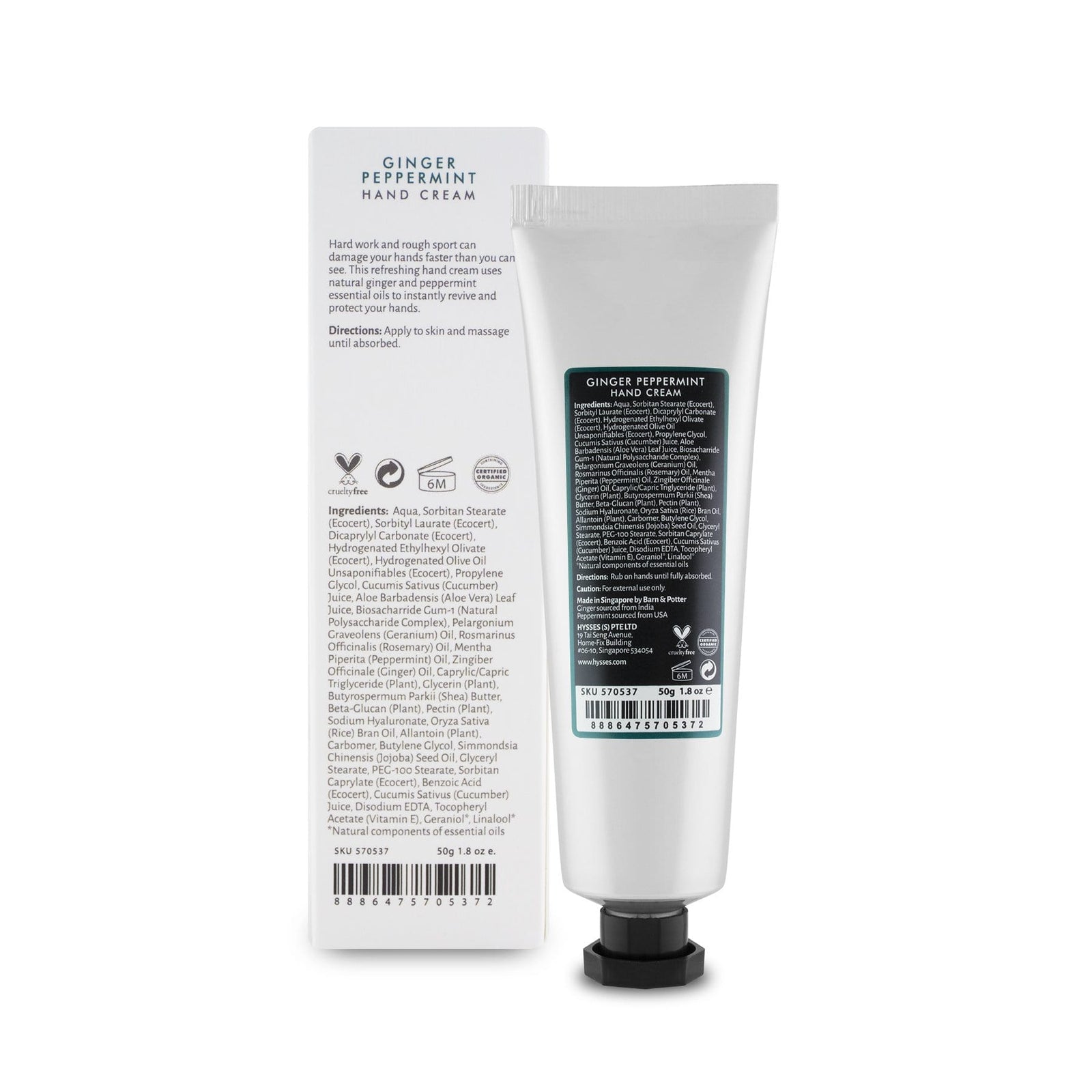 Hysses Body Care Hand Cream Ginger Peppermint