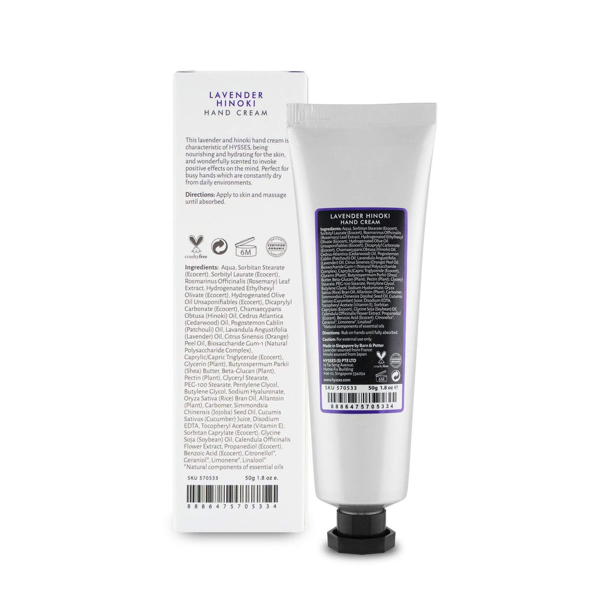 Hysses Body Care Hand Cream Lavender Hinoki