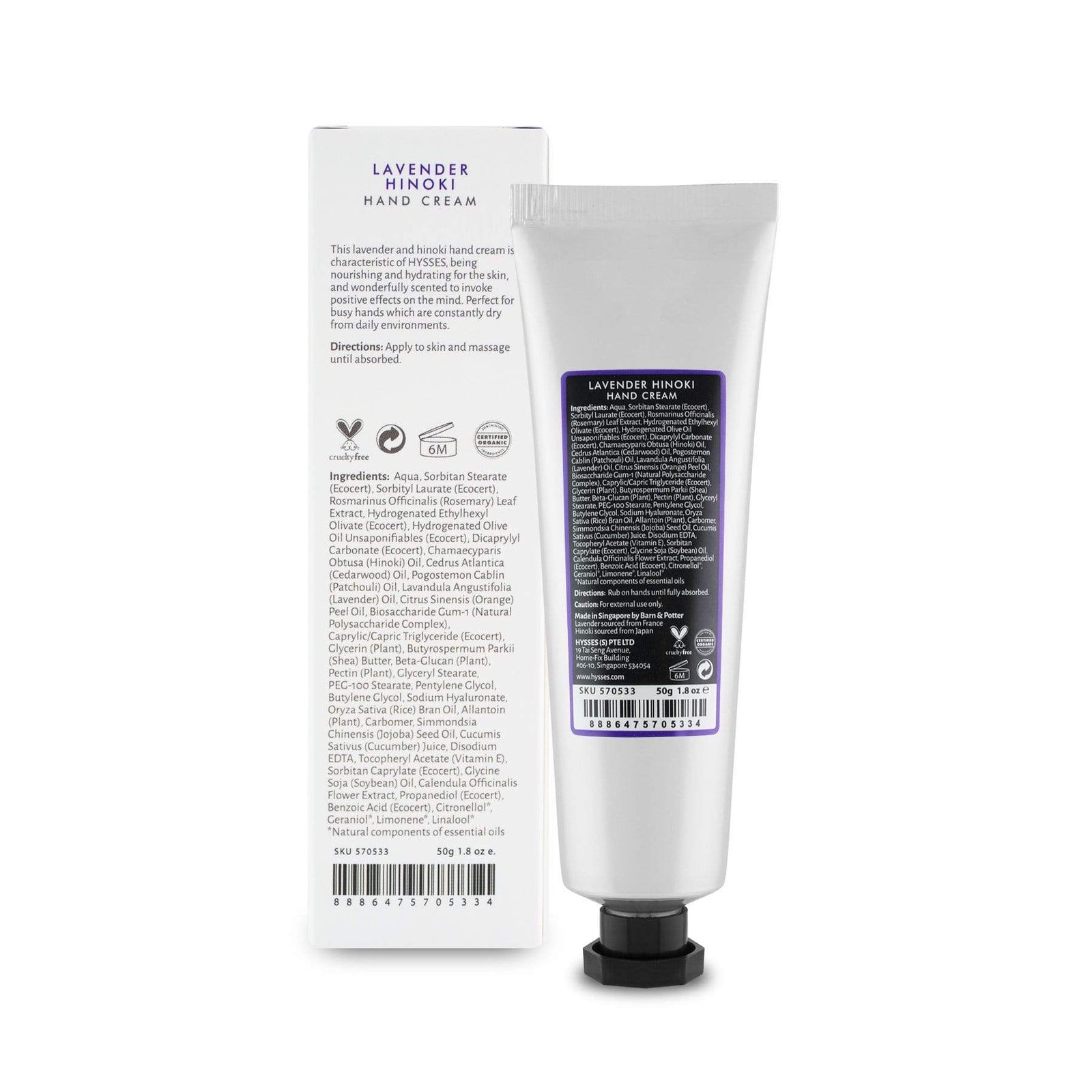 Hysses Body Care Hand Cream Lavender Hinoki