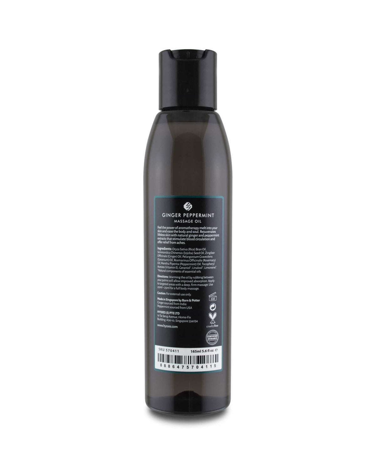 Hysses Body Care Massage Oil Ginger Peppermint