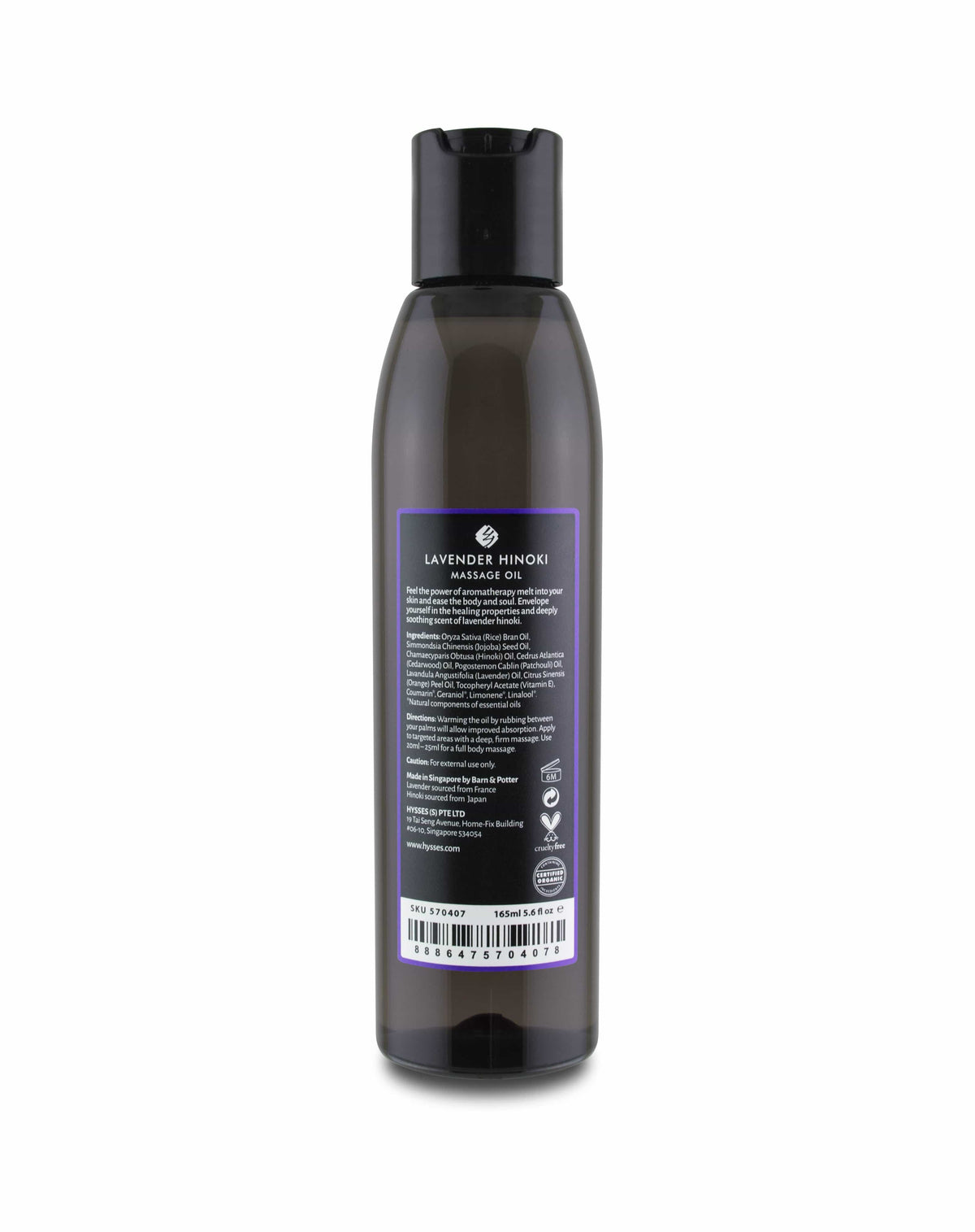 Hysses Body Care Massage Oil Lavender Hinoki