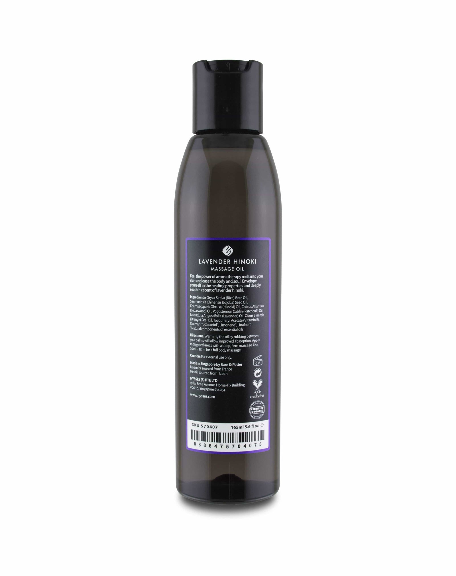 Hysses Body Care Massage Oil Lavender Hinoki