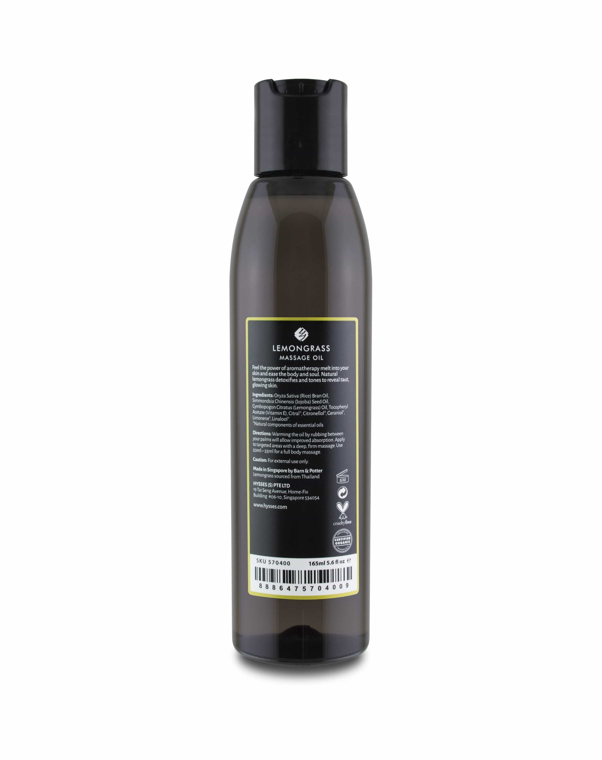 Hysses Body Care Massage Oil Lemongrass