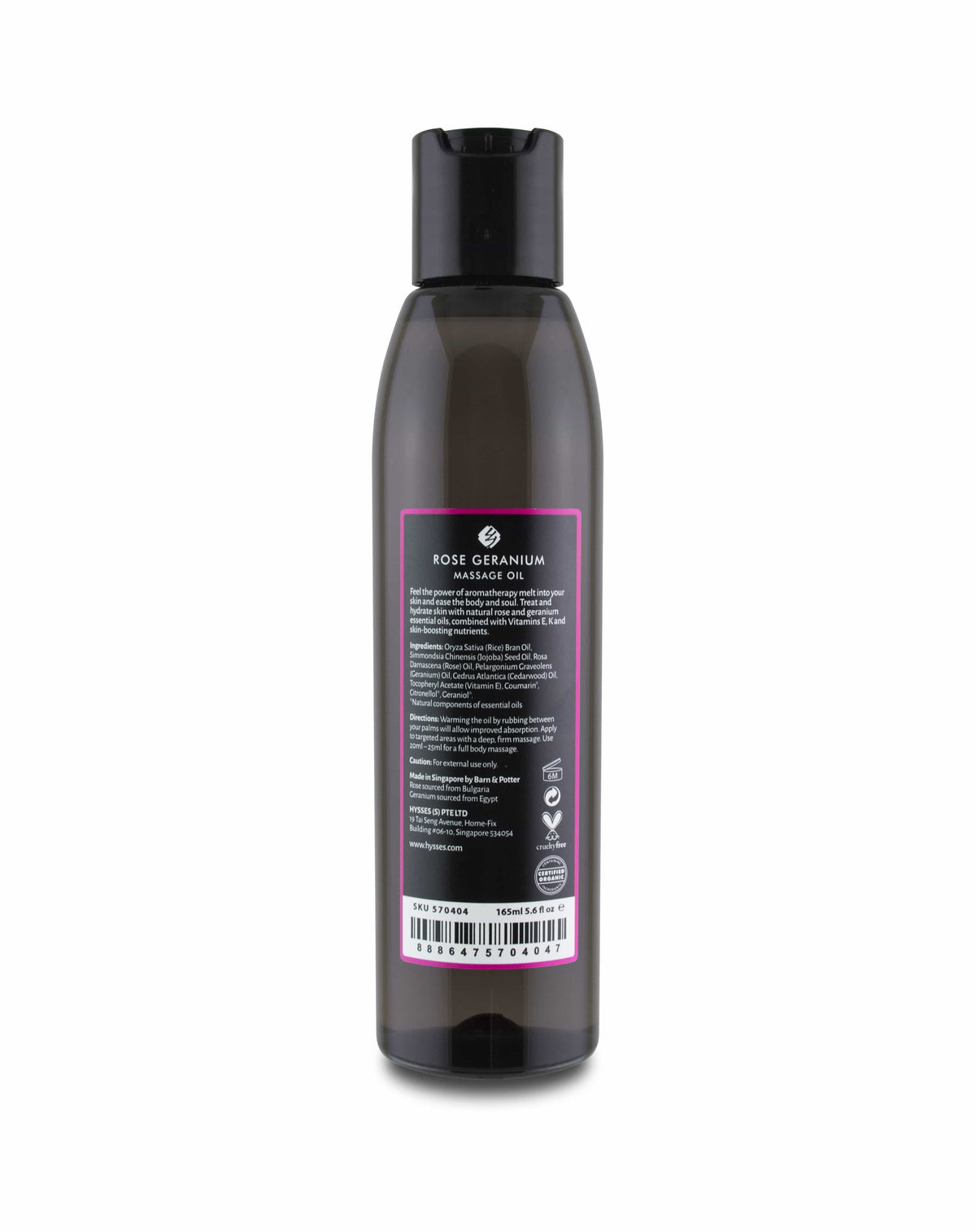 Hysses Body Care Massage Oil Rose Geranium