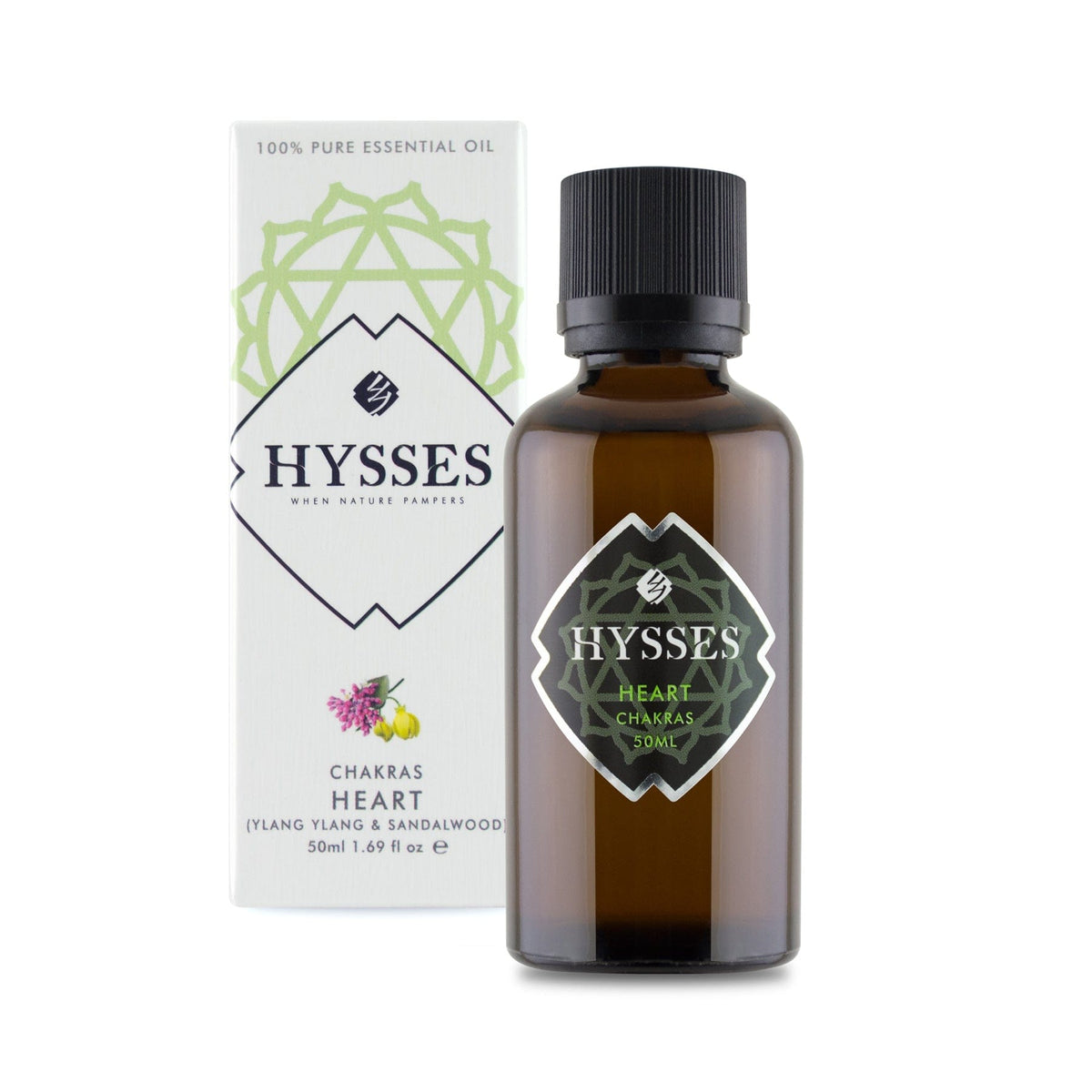 Hysses Essential Oil 50ml Chakras, Heart (Sandalwood & Ylang Ylang)