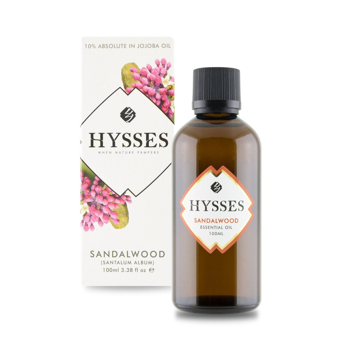 Hysses Essential Oil 100ml Essential Oil Sandalwood (10% in Jojoba Oil)