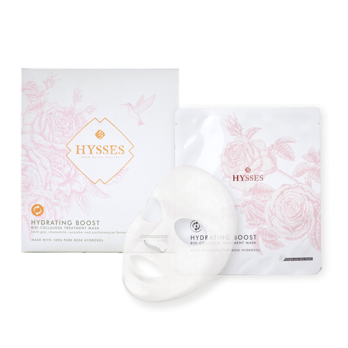 Hysses Face Care Bio Cellulose Mask Hydrating Rose, 15g