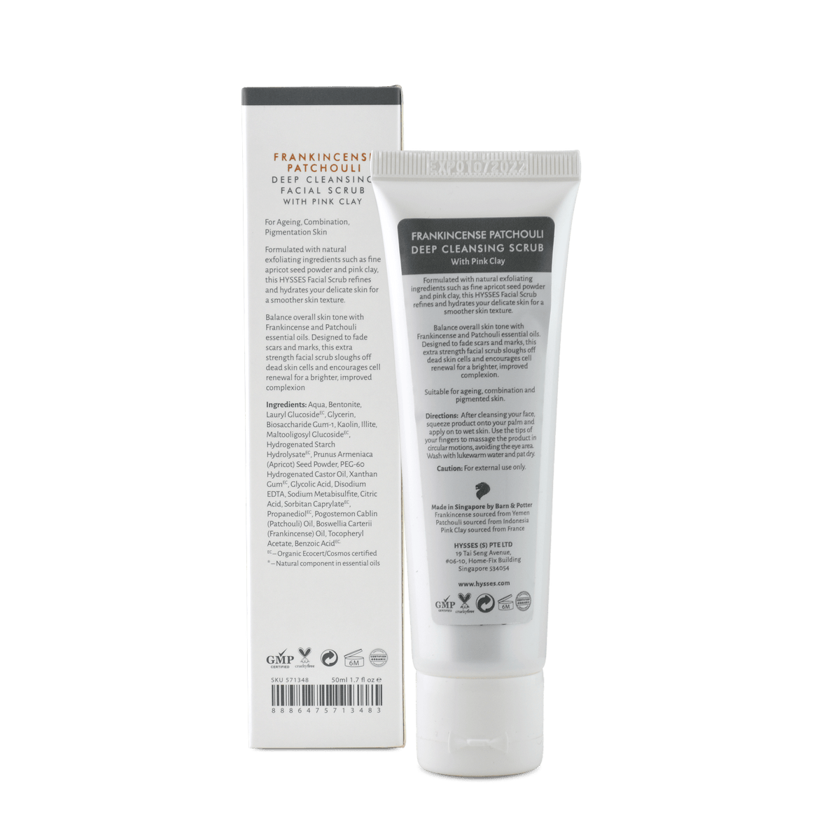 Hysses Face Care Facial Scrub Deep Cleansing  Frankincense Patchouli