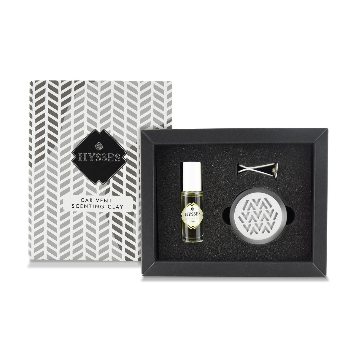 Hysses Home Scents Car Vent Clay Diffuser Gray