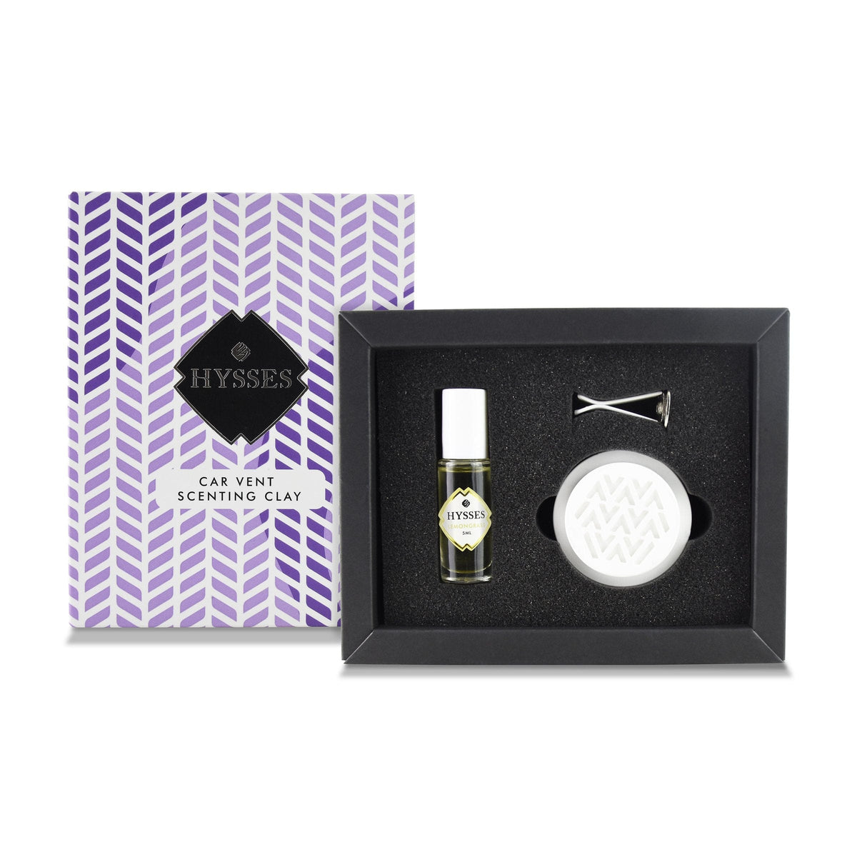 Hysses Home Scents Car Vent Clay Diffuser White