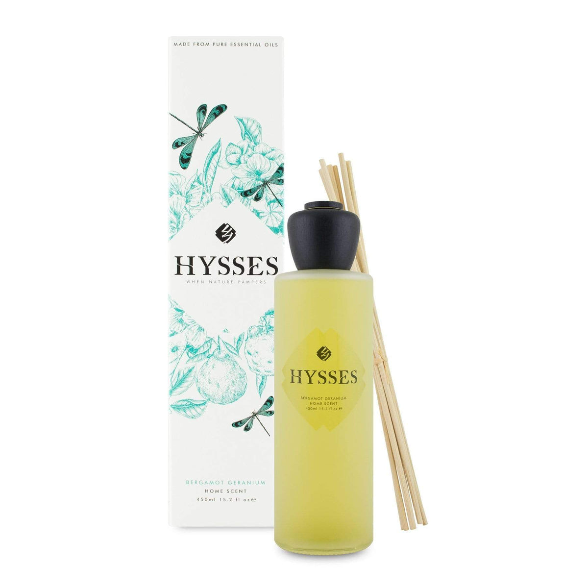 Hysses Home Scents 450ml Home Scent Reed Diffuser Bergamot Geranium